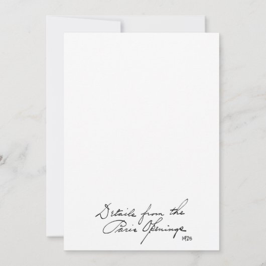 Save The Date Détails de la mode française 1925 (Dos)