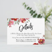 Save The Date Détails de l'écriture Boîtier de fleurs rouges bor (Debout devant)