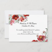 Save The Date Détails de l'écriture Boîtier de fleurs rouges bor (Dos)