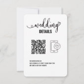 Save The Date Détails du mariage | Elegant RSVP avec QR Code Pho (Dos)