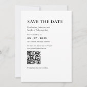 Save The Date Détails élégants et simples et Mariage de code QR (Devant)