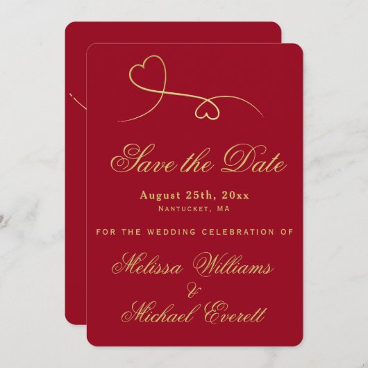 Save the Date | Deux ans d'affilée rouge (Devant / Derrière)