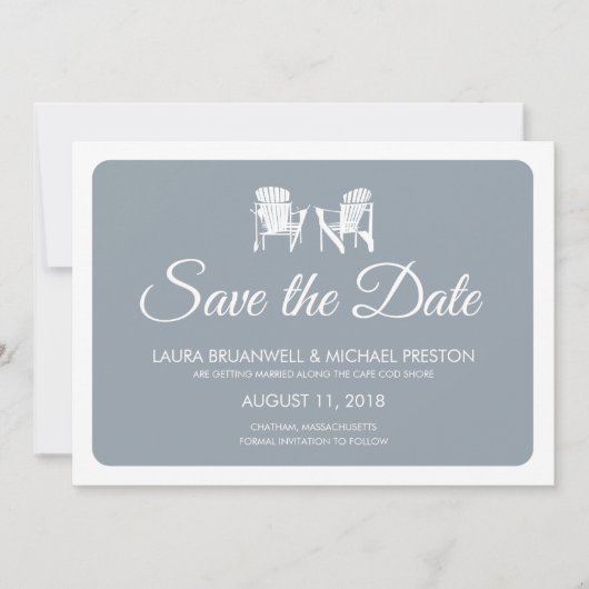Save The Date Deux Chaises Adirondack Sauvent la Date (Devant)