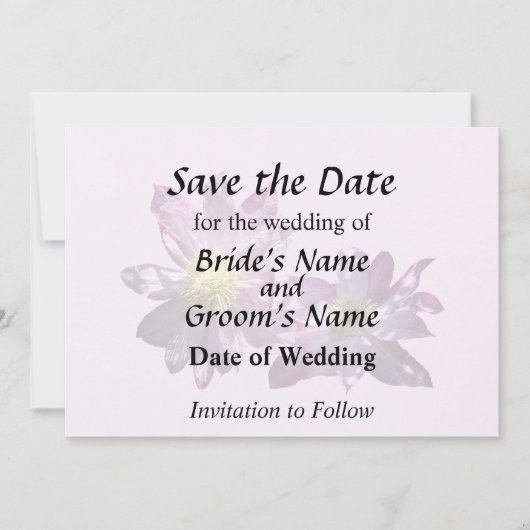 Save The Date Deux Clematis Roses (Devant)