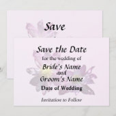 Save The Date Deux Clematis Roses (Devant / Derrière)