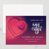 Save The Date Deux cœurs battant à l'unisson (Version 1) (Devant / Derrière)