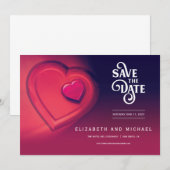 Save The Date Deux cœurs battant à l'unisson (Version 2) (Devant / Derrière)