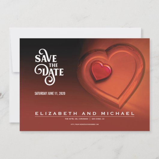 Save The Date Deux cœurs battant à l'unisson (Version 4) (Devant)