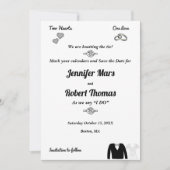 Save The Date Deux coeurs, un amour, nouer la Cravate Sauvez la  (Devant)