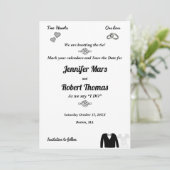 Save The Date Deux coeurs, un amour, nouer la Cravate Sauvez la  (Debout devant)