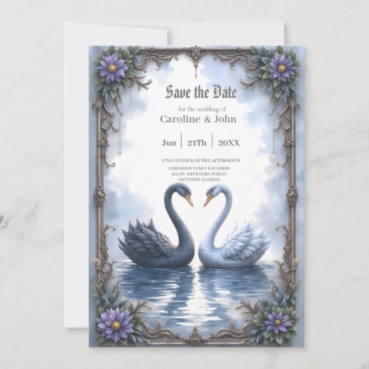 Save The Date Deux cœurs, une réflexion – Mariage romantique de  (Devant)