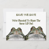 Save The Date Deux Cute Frogs : Enregistrer La Date : Mariage :  (Devant)