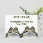 Save The Date Deux Cute Frogs : Enregistrer La Date : Mariage :  (Debout devant)