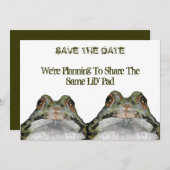 Save The Date Deux Cute Frogs : Enregistrer La Date : Mariage :  (Devant / Derrière)