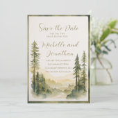 Save The Date Deux Deviendront Un Pin Arbres Mariage Chrétien (Debout devant)