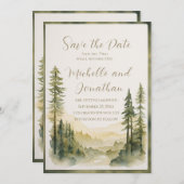 Save The Date Deux Deviendront Un Pin Arbres Mariage Chrétien (Devant / Derrière)
