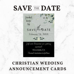 Save The Date Deux deviennent un Mariage chrétien floral
