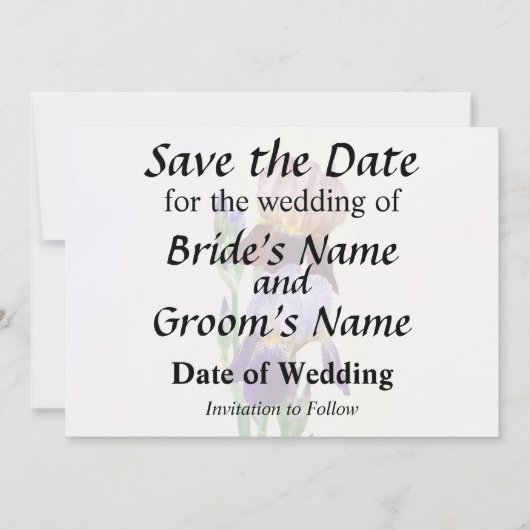 Save The Date Deux iris barbus Un marron Un violet (Devant)