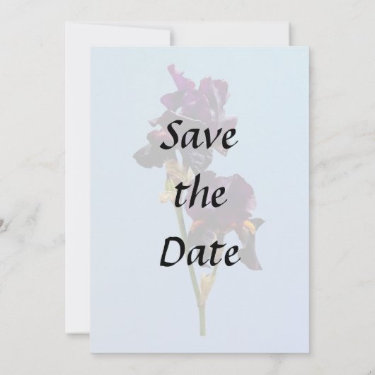 Save The Date Deux Iris violets foncés sauvent la date (Dos)