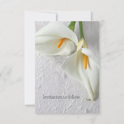 Save The Date Deux lys calla frais (Dos)