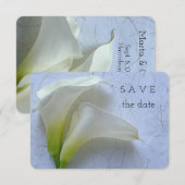 Save The Date Deux lys calla sur du papier texturé (Devant / Derrière)