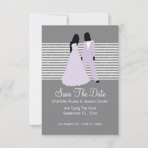 Save The Date Deux Mariées Sauvegardent Le Mariage Date (Lilac E