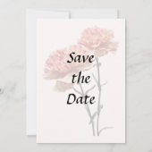 Save The Date Deux oeillets rose et rose (Dos)