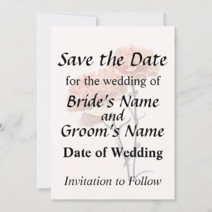 Save The Date Deux oeillets rose et rose