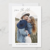 Save The Date Deux Photo Enregistrer la Date Élégant Minimaliste (Devant)