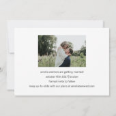 Save The Date Deux Photo Gras Texte Blanc Superposé Mariage Simp (Dos)