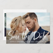 Save The Date Deux photos avec un script moderne (Devant / Derrière)