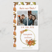 Save The Date Deux photos Mariage de automne Citrouille d'automn (Devant / Derrière)