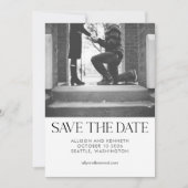 Save The Date Deux photos noir blanc Elegant Mariage chic (Devant)