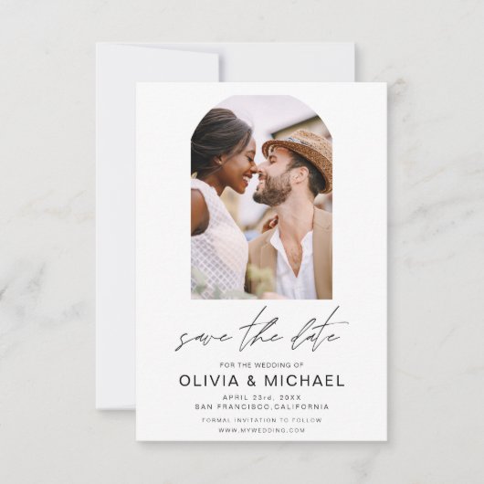 Save The Date Deux photos simples Enregistrer la date Mariage ph (Devant)