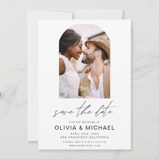 Save The Date Deux photos simples Enregistrer la date Mariage ph (Devant)