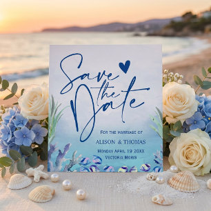Save The Date Deux Poissons de Moins dans la Mer Mariage d'Été