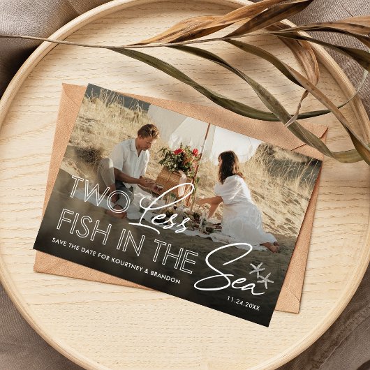 Save The Date Deux poissons de moins dans la mer Photo Enregistr