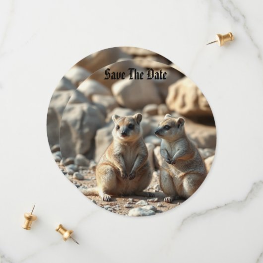 Save The Date Deux Quokkas d'Aussie Rottnest IsLand, (Devant/Arrière en situation)