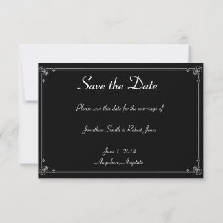 Save The Date Deux Tuxedos Red Rose Gay Wedding Enregistrer la d