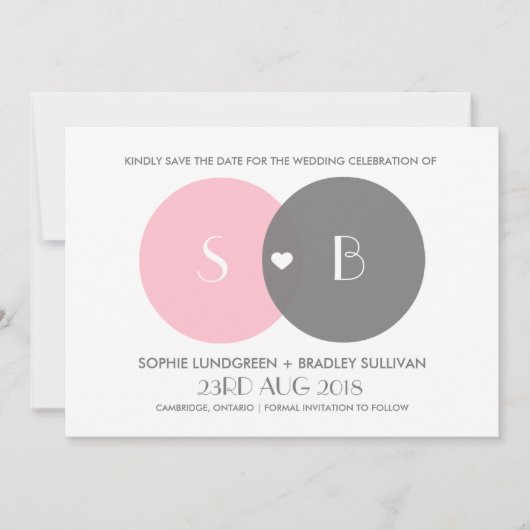 Save The Date Diagramme Venn Enregistrer la date Annonce (Devant)