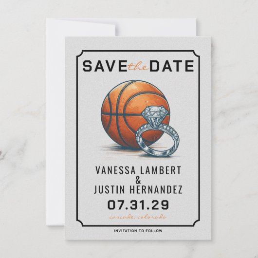 Save The Date Diamant de basket-ball (Devant)