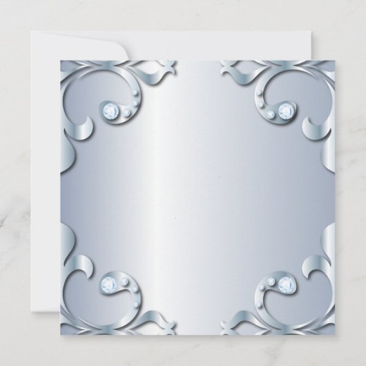 Save The Date Diamants en Platine Mariage classique élégant (Dos)