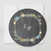 Save The Date Die Cut Chalkboard Coral rose Aqua Garland Mariage (Dos)
