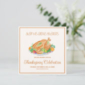 Save The Date Dindon de Thanksgiving à l'aquarelle (Debout devant)