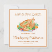 Save The Date Dindon de Thanksgiving à l'aquarelle (Devant)