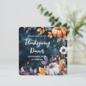 Save The Date Dîner d'action de grâce Aquarelle Citrouilles Invi (Debout devant)