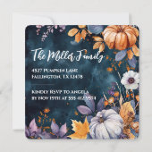 Save The Date Dîner d'action de grâce Aquarelle Citrouilles Invi (Dos)
