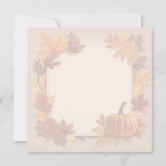 Save The Date Dîner rustique Thanksgiving avec Citrouille et Feu (Dos)