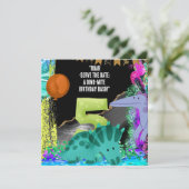 Save The Date Dinosaur 5e fête d'anniversaire (Debout devant)