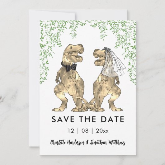Save The Date Dinosaur Dinosaur Mariage à thème (Devant)